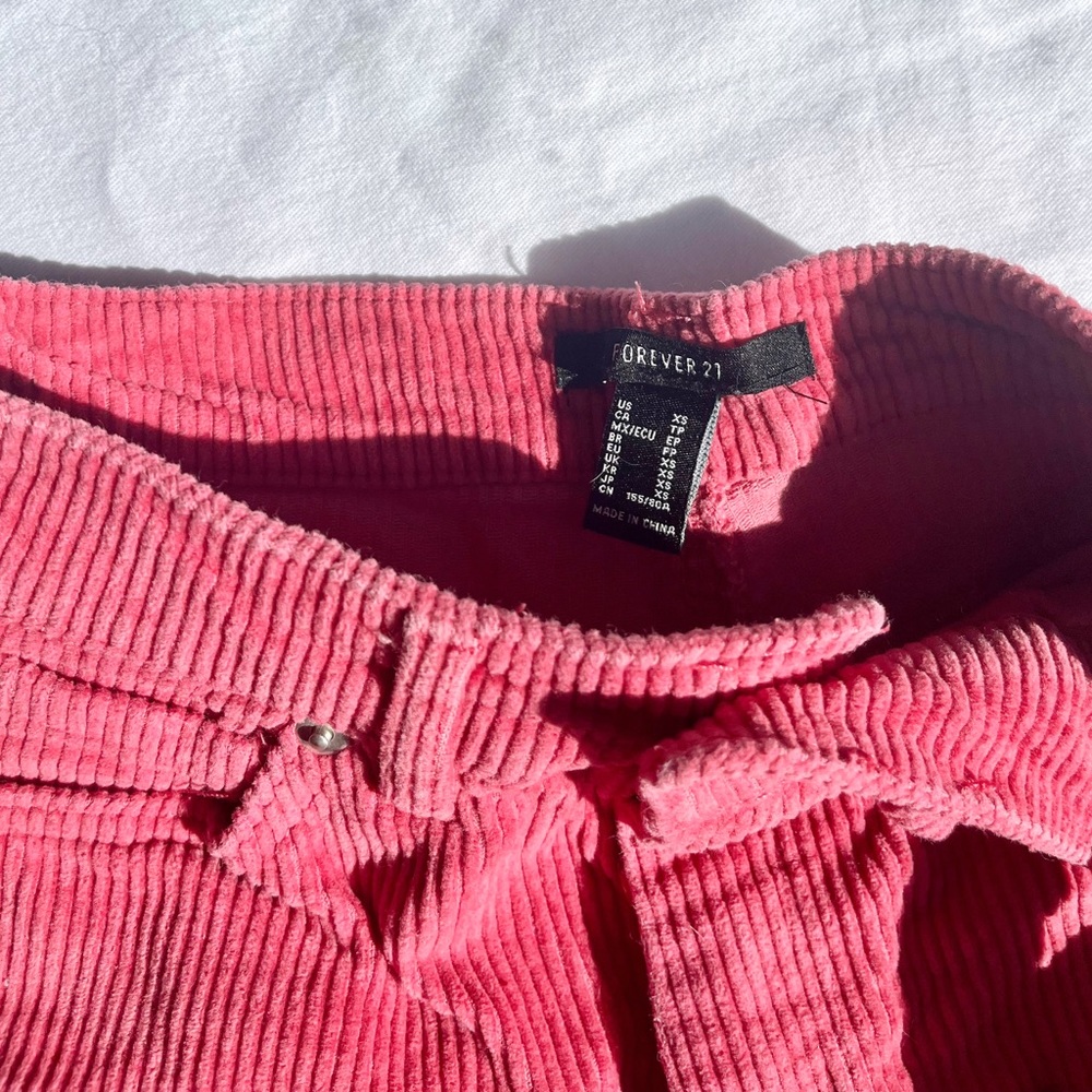 Forever 21 High-Waist Corduroy Shorts - Rose Pink - Picture 3 of 3
